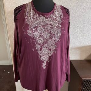 Embellished Purple Women's Top